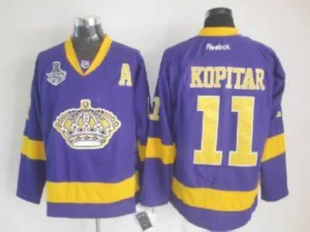 #11 Kopitar Purple Los Angeles Kings With 2012 Stanley Cup Patch jersey