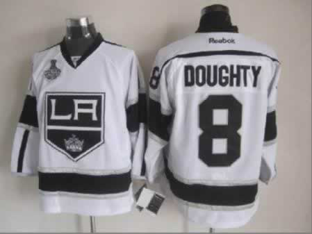 #8 Doughty White Los Angeles Kings 3RD With 2012 Champions Cup Patch jersey