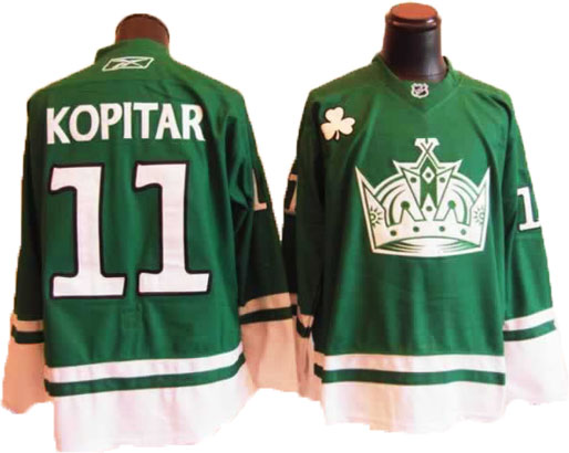 Green Kopitar St.Patricks Day Los Angeles Kings #11 Jersey