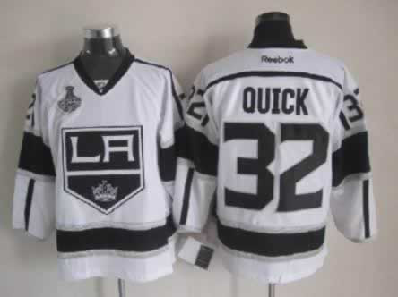 Ouick White jersey, Los Angeles Kings #32 3RD With 2012 Champions Cup Patch jersey