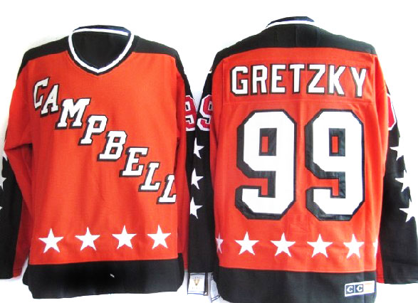 Gretzky Jersey Orange  #99 Edmonton Oilers All Star NHL Jersey