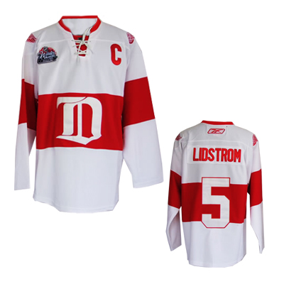 Detroit Red Wings #5 Nicklas Lidstrom White NHL jersey