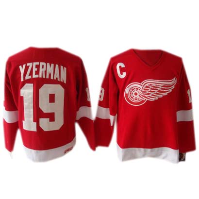#19 Yzerman Red  Detroit Red Wings Mitchell and Ness NHL jersey
