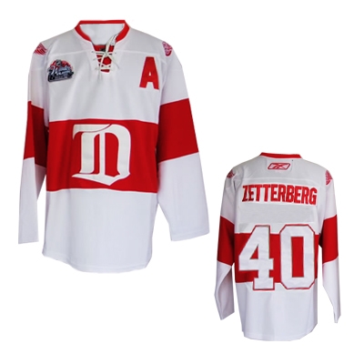Henrik Zetterberg Jersey White  #40 Detroit Red Wings NHL Jersey