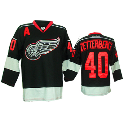 Black Zetterberg Wings #40 Jersey