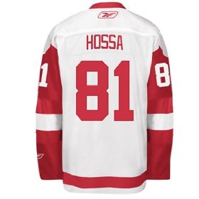 White Marian Hossa jersey, Detroit Red Wings #81 NHL jersey