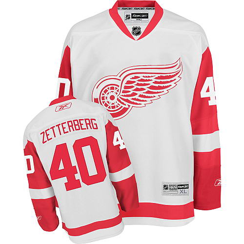 White Henrik Zetterberg NHL Detroit Red Wings #40 Jersey