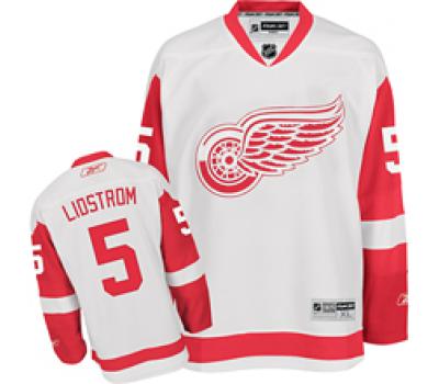 White Nicklas Lidstrom Wings #5 Jersey