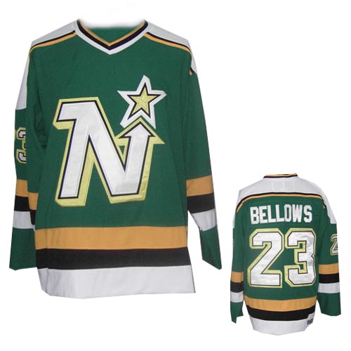Brian Bellows Jersey: Dallas Stars #23 Stitched Throwback CCM NHL Jersey in Green 
