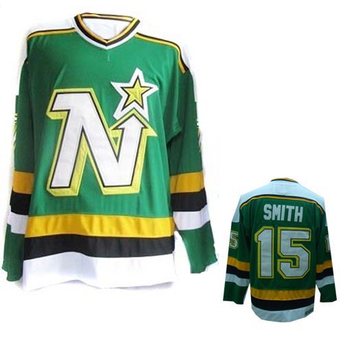 Dallas Stars #15 Bobby Smith Stitched Throwback CCM NHL jersey in Green