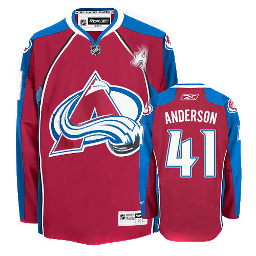 Anderson Jersey Red #41 NHL Colorado Avalanche Jersey