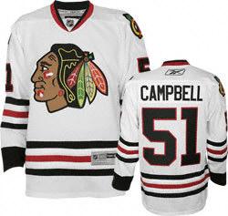 NHL #51 White Campbell Chicago Blackhawks Jersey