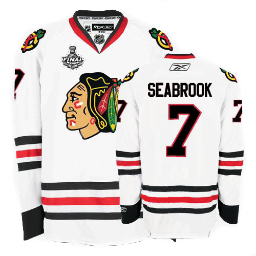#7 Brent Seabrook White Chicago Blackhawks Stanley Cup Finals Patch NHL Jersey