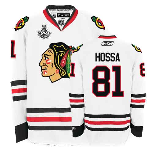 Chicago Blackhawks #81 Marian Hossa White Stanley Cup Finals Patch NHL Jersey