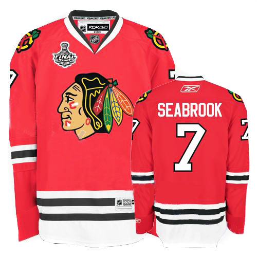 Chicago Blackhawks #7 Brent Seabrook Red Stanley Cup Finals Patch NHL Jersey
