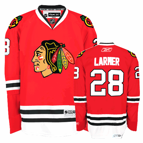 Steve Larmer Jersey Red #28 Throwback NHL Chicago Blackhawks Jersey