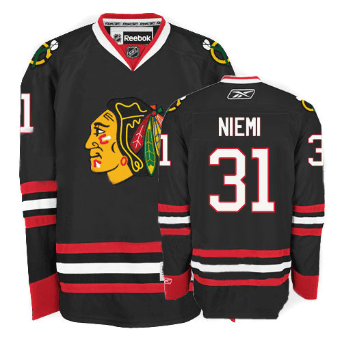 Antti Niemi Jersey: NHL #31 Chicago Blackhawks Jersey in black