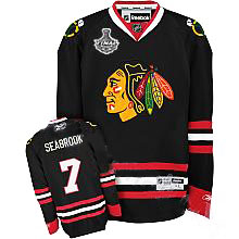 Brent Seabrook Jersey: Stanley Cup Finals Patch NHL #7 Chicago Blackhawks Jersey in black