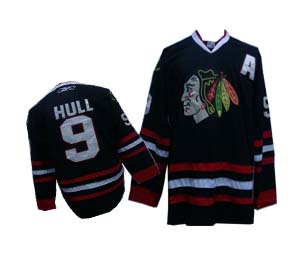 Chicago Blackhawks #9 Hull black NHL Jersey