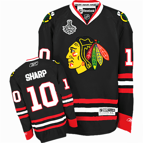 Patrick Sharp black Jersey, Chicago Blackhawks #10 Stanley Cup Finals Patch NHL Jersey