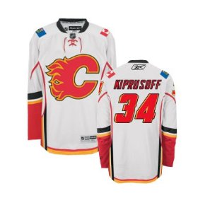 Miikka Kiprusoff Jersey: Reebok NHL #34 Calgary Flames Jersey in White