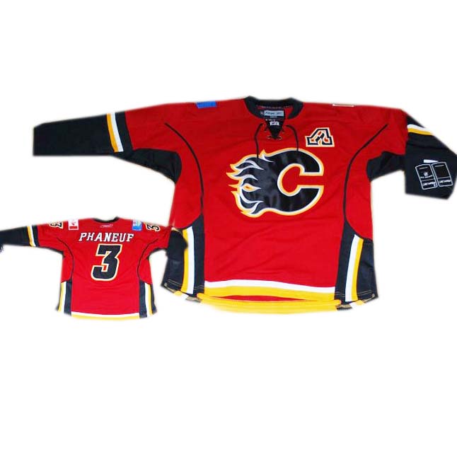 Calgary Flames #3 Phaneuf Reebok NHL Jersey in Red