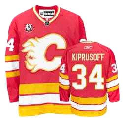 30TH Patch NHL #34 Red Miikka Kiprusoff Calgary Flames Jersey
