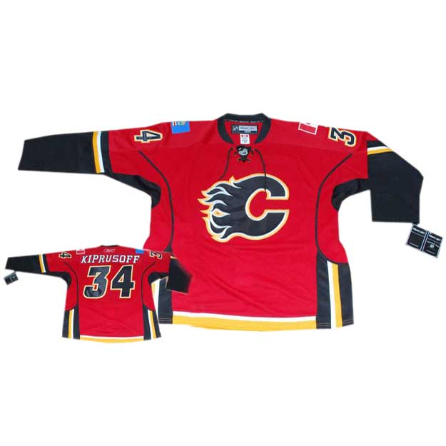 #34 Miikka Kiprusoff Red Calgary Flames NHL Jersey