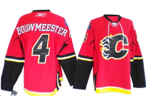 Flames #4 Bouwmeester Red NHL Jersey