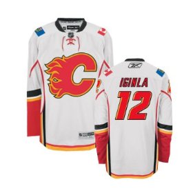 Flames #12 Jarome Iginla White NHL Reebok Jersey