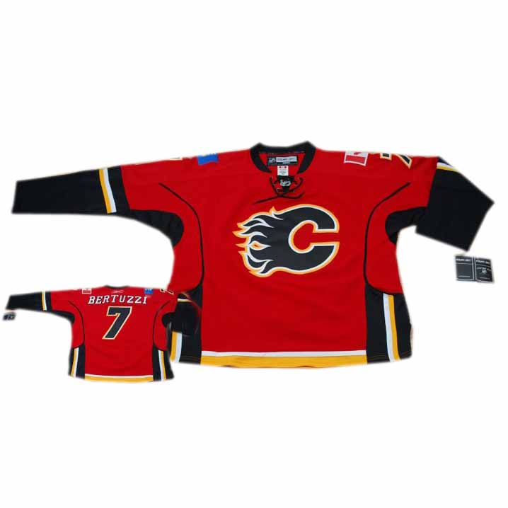 Todd Bertuzzi Red Jersey, Calgary Flames #7 Reebok NHL Jersey