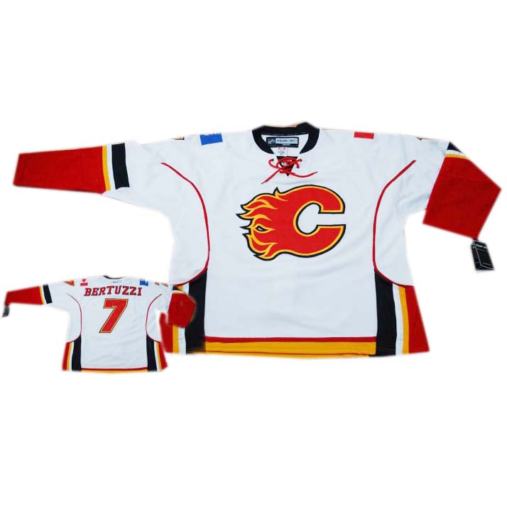 White Todd Bertuzzi Reebok NHL Calgary Flames #7 Jersey