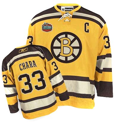 Bruins #33 Chara Yellow 09 Winter Classic Vintage NHL Jersey