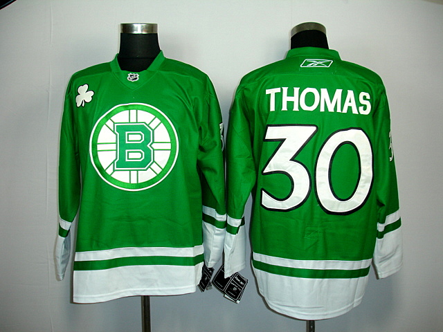 Green Thomas Jersey, Boston Bruins #30 NHL Jersey