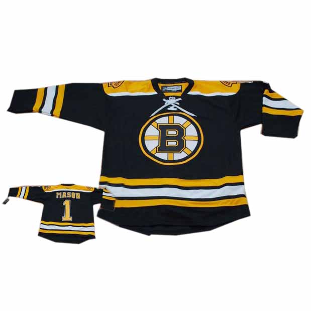 Mason Jersey Black Yellow  #1 Boston Bruins NHL Jersey