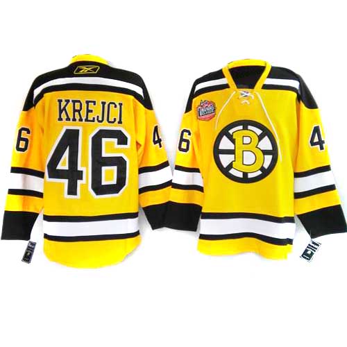 Krejci Yellow Jersey, Boston Bruins #46 2010 Winter Classic Vintage NHL Jersey