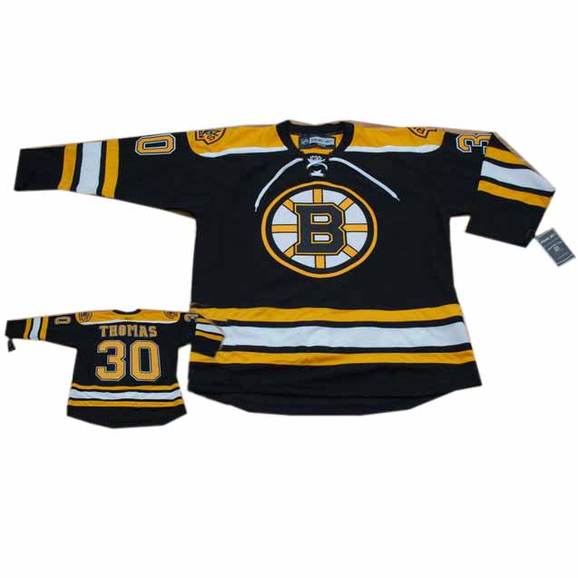 NHL Reebok #30 Black Thomas Boston Bruins Jersey