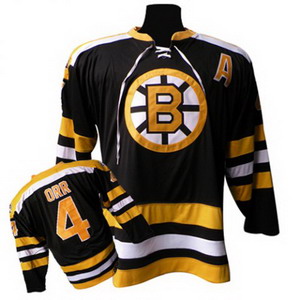 Boston Bruins #4 Bobby Orr Black  50th Patch NHL jersey