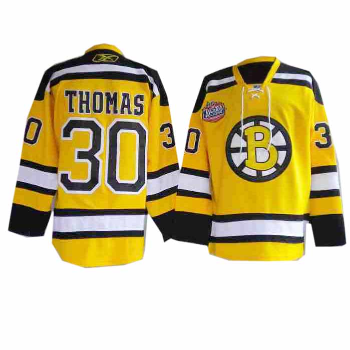 Thomas Yellow Jersey, Boston Bruins #30 Winter Classic Vintage NHL Jersey
