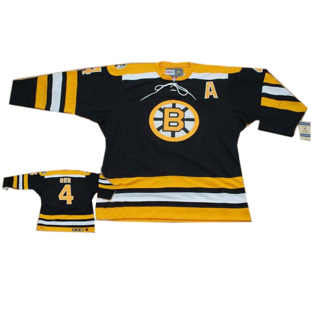 Black  Orr 50th Patch NHL Boston Bruins #4 Jersey