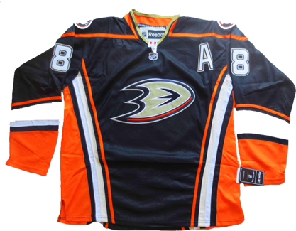 Black Teemu Selanne jersey, Anaheim Ducks #8 3rd NHL Jersey