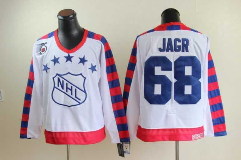 Jagr Jersey: 2011 All Star CANADA 75TH CCM NHL #68 Jersey In White