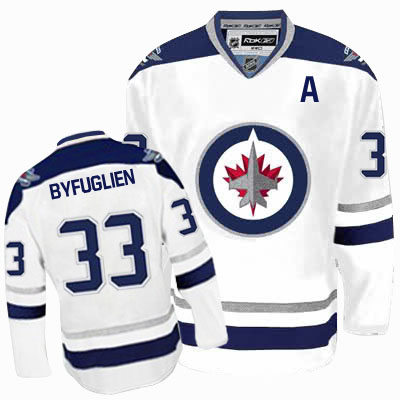 White Dustin Byfuglien Premier 2011 Style NHL Winnipeg Jets #33 Jersey