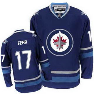 2011 New Style #17 Blue Eric Fehr NHL Winnipeg Jets Jersey