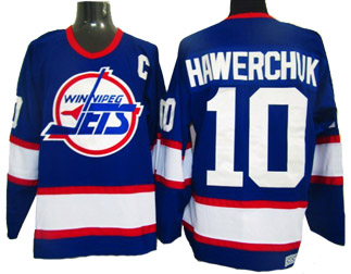 Jets #10 HAWERCHUK Blue NHL Jersey