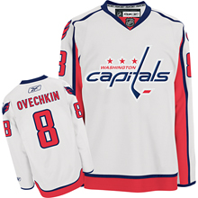 White A.Ovechkin Capitals #8 Jersey