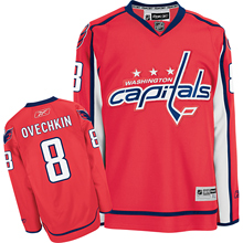 Capitals #8 A.Ovechkin Home Red NHL Jersey