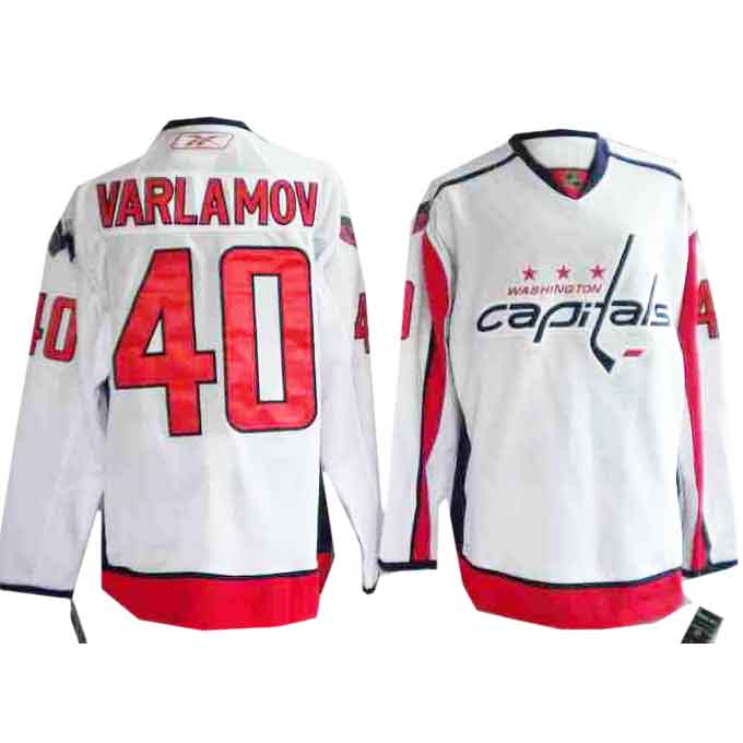 Varlamov Jersey White #40 NHL Washington Capitals Jersey