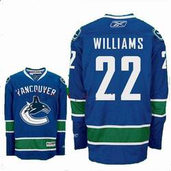 Williams Jersey Blue #22 NHL Vancouver Canucks Jersey
