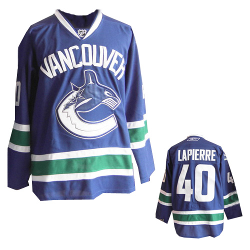 Maxim Lapierre Jersey: #40 NHL Vancouver Canucks Jersey In Blue